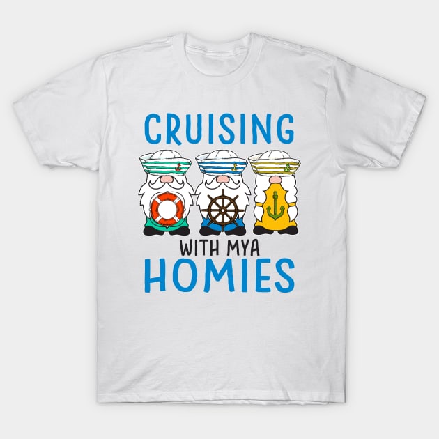 Summer Trip Gnomes Cruising Squad Cruising With My Homies T-Shirt by Fox Dexter